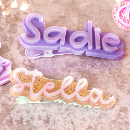 Owllaser Custom Name Acrylic Hair Clip Personalized Hair Accessory Gifts