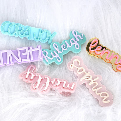 Owllaser Custom Name Acrylic Hair Clip Personalized Hair Accessory Gifts