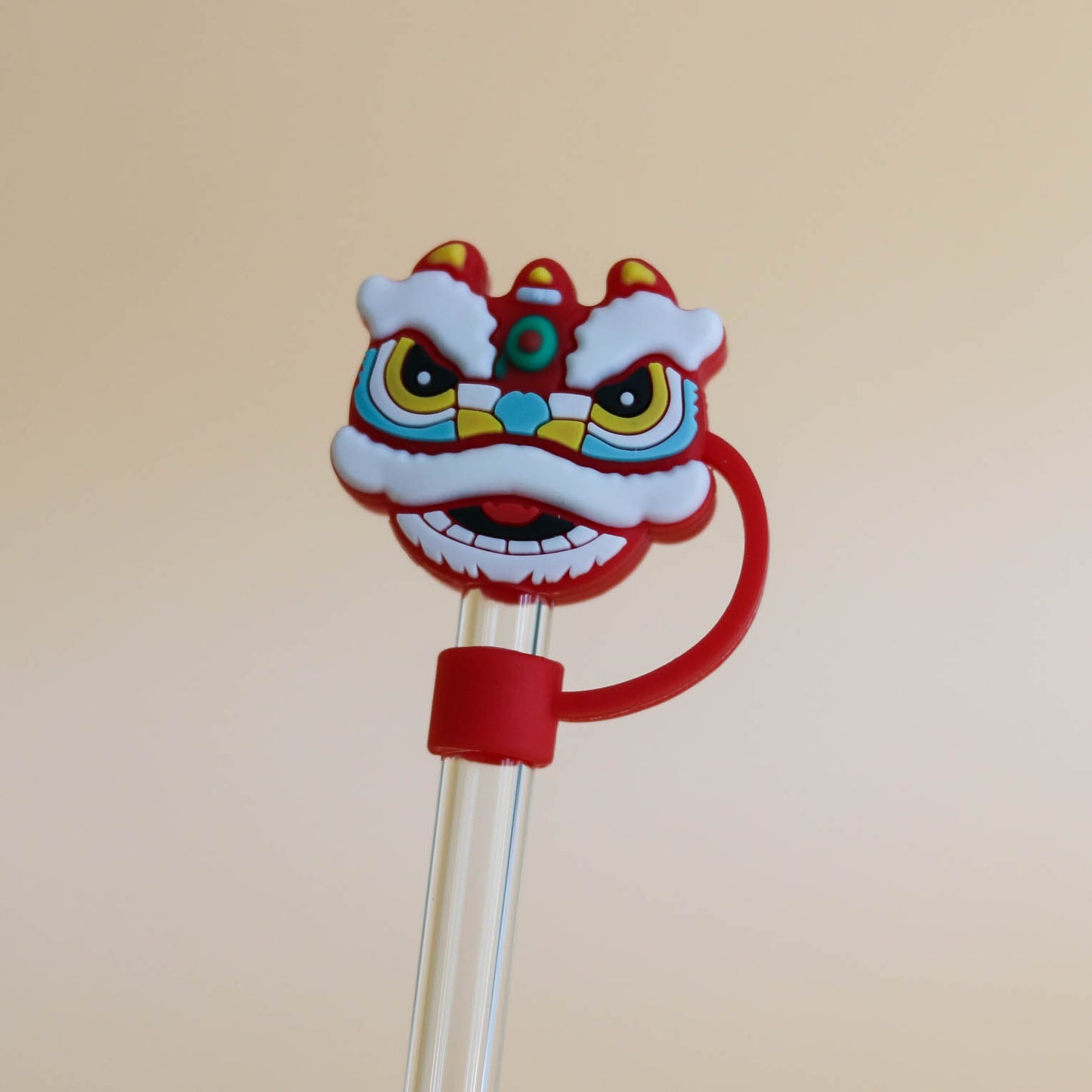 Owllaser Lively Lion Mask Straw Topper Accessory for 10mm Straw