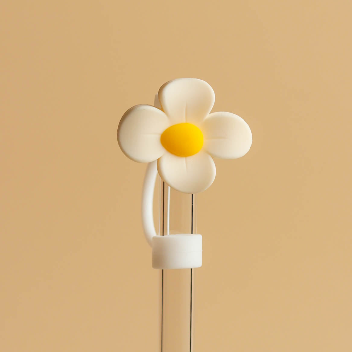 Owllaser White Egg Flower Straw Topper, 10mm Straw Accessory