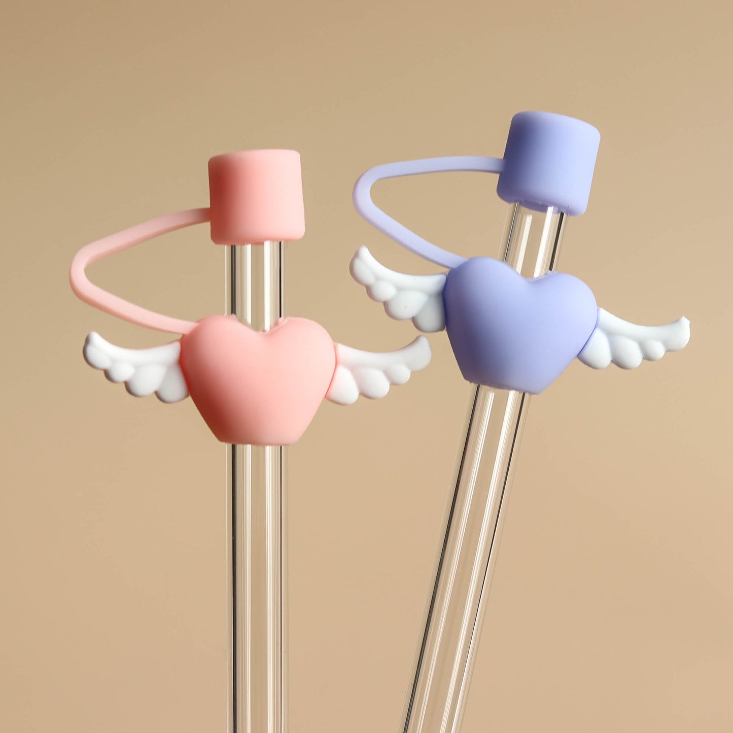 Owllaser Heart Wing Straw Topper, 10mm Straw Accessory