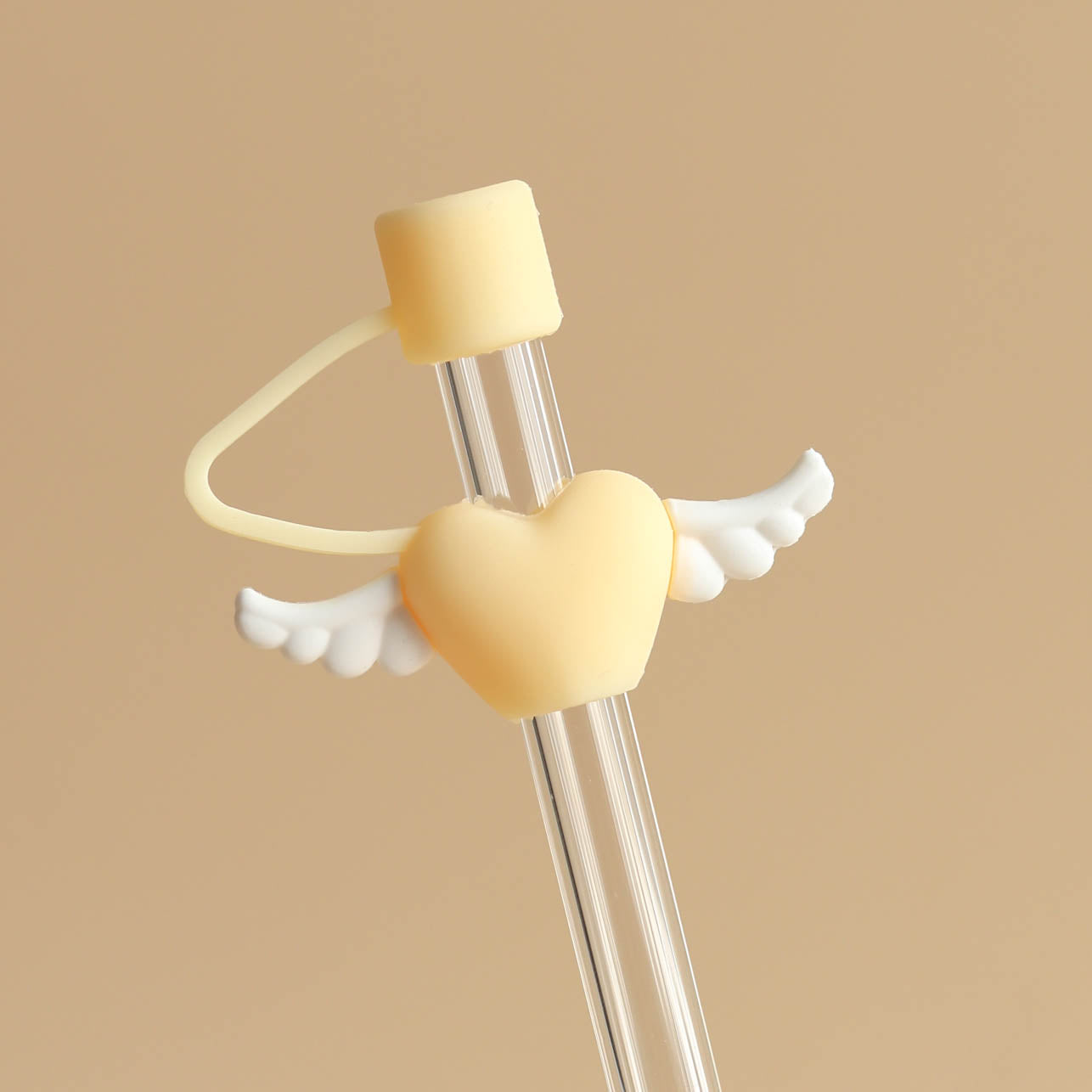 Owllaser Heart Wing Straw Topper, 10mm Straw Accessory