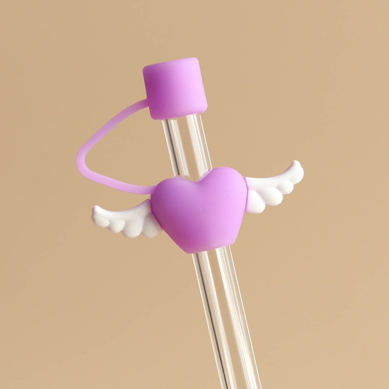 Owllaser Heart Wing Straw Topper, 10mm Straw Accessory