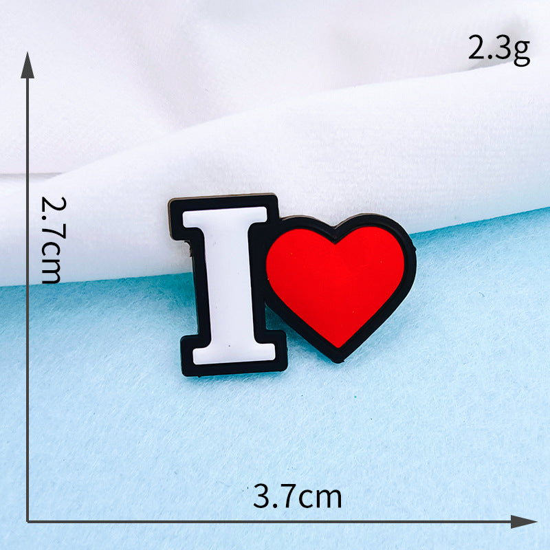 Owllaser 3D Love Heart Charm for Shoe, Romantic and Charming