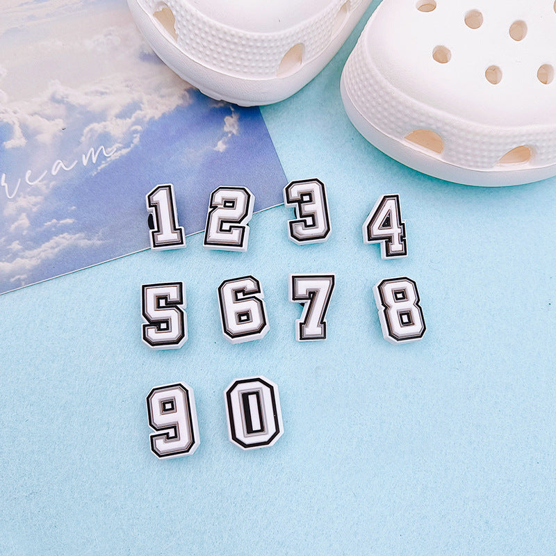 Owllaser 3D Black and White Numbers for Shoe Charm