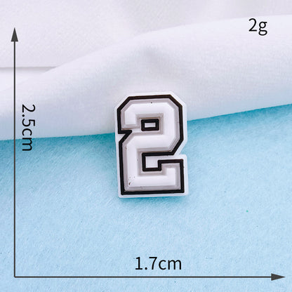 Owllaser 3D Black and White Numbers for Shoe Charm