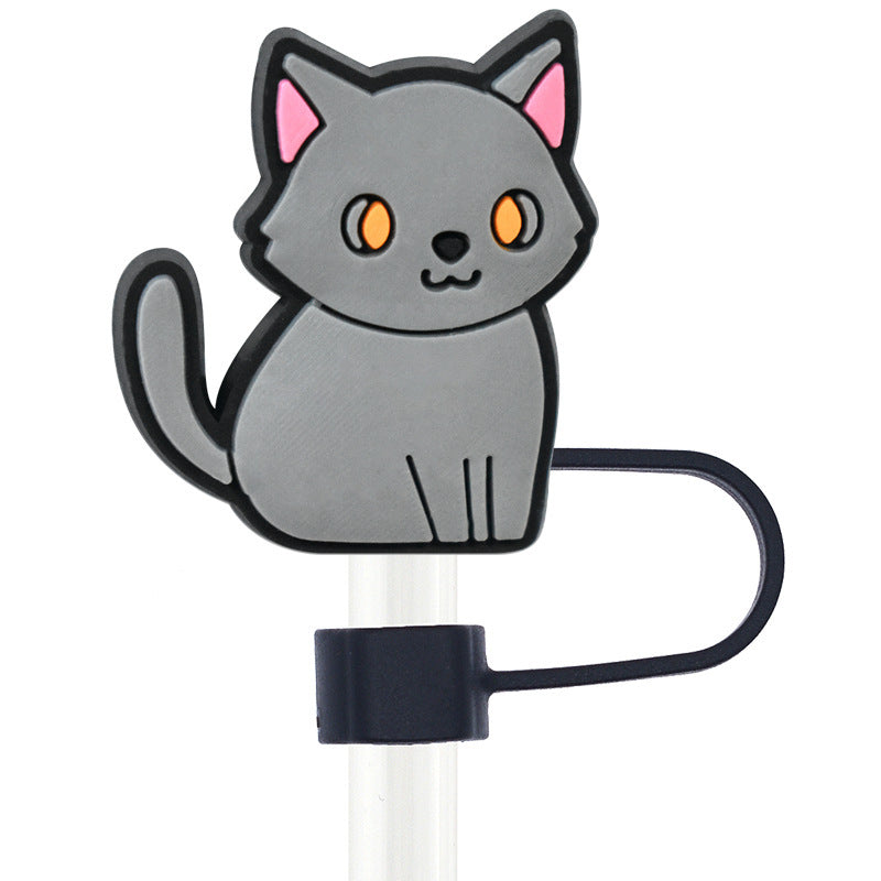 Owllaser Cartoon Cat Straw Topper Accessory for 10mm Straw(13Pcs)