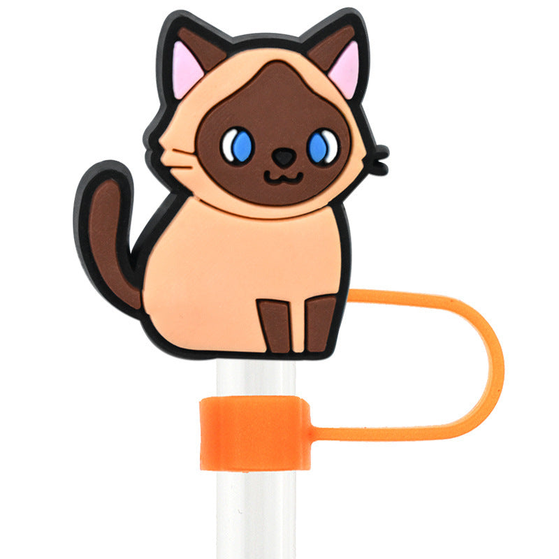 Owllaser Cartoon Cat Straw Topper Accessory for 10mm Straw(13Pcs)