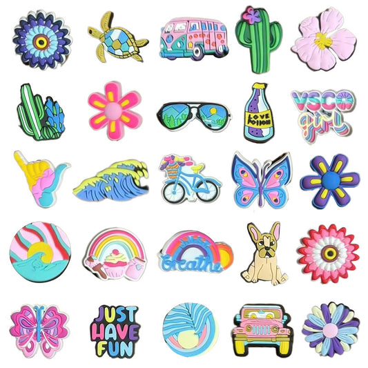 Owllaser Summer Series Charms for Shoes, Accessories for Crocs Shoes (25pcs)