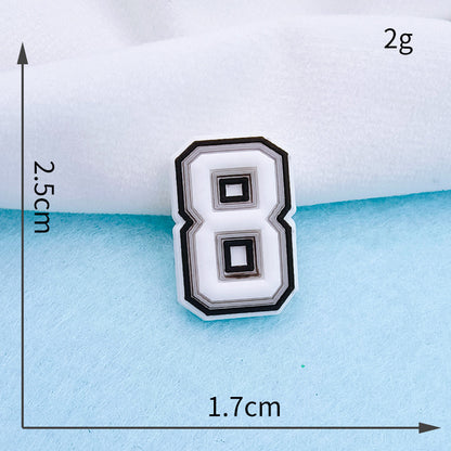 Owllaser 3D Black and White Numbers for Shoe Charm