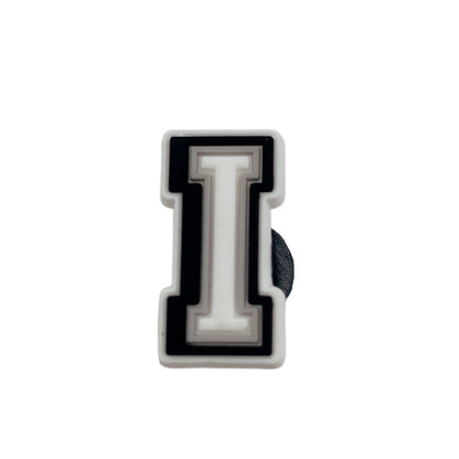 Owllaser 3D Black and White Initial for Shoe Charm