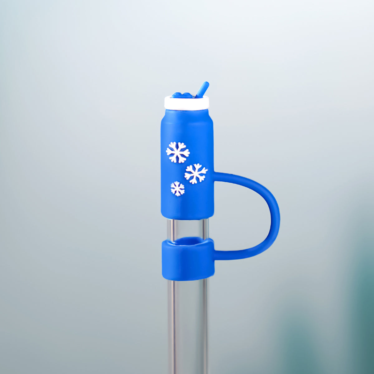 Owllaser 3D Three Snowflakes Cup Straw Topper, 10mm Straw Accessory